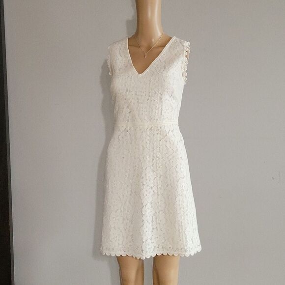 Max Studio ivory lace fabric dress 2. Worn once for photoshoot NEW - Picture 1 of 15